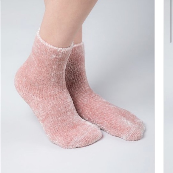 Coral Pink Chenille Socks - Picture 6 of 6